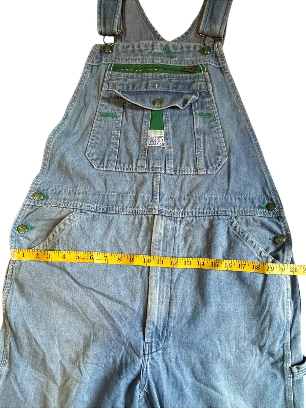 Vintage Liberty Denim Overalls Men’s 48x32 Light Wash Carpenter - Picture 3 of 16